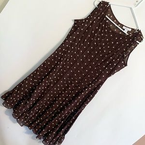 Vintage Y2K Brown Polka Dot Flounce Dress Plus Size 16